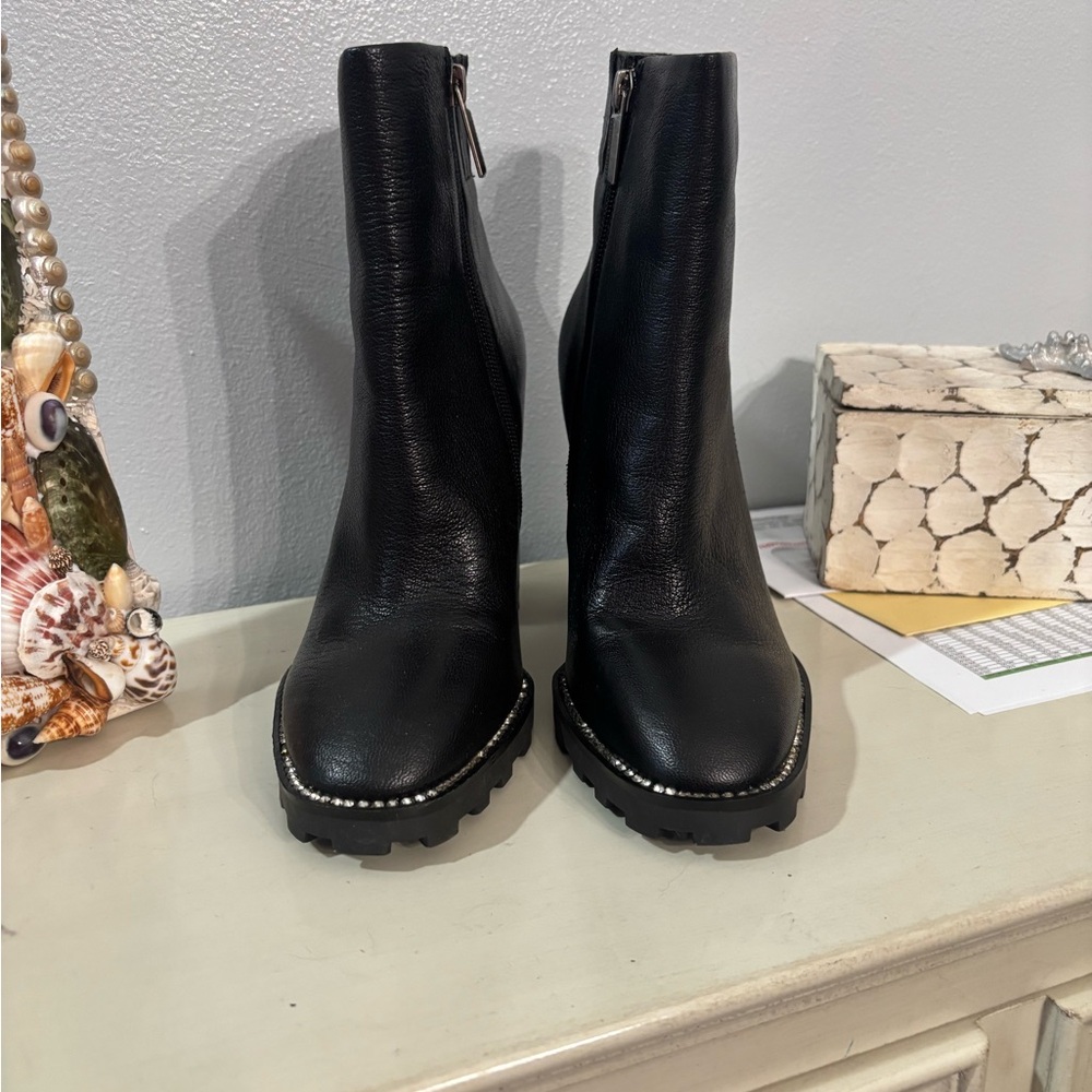 Karl Lagerfeld Black Ankle Boots with Silver Accents